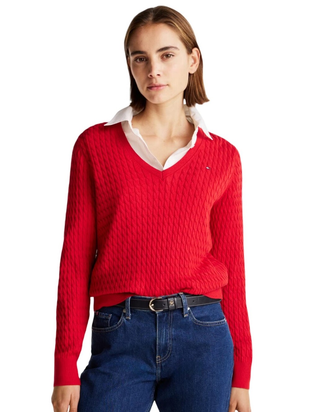 Tommy Hilfiger Red Ribbed Sweater - XL
